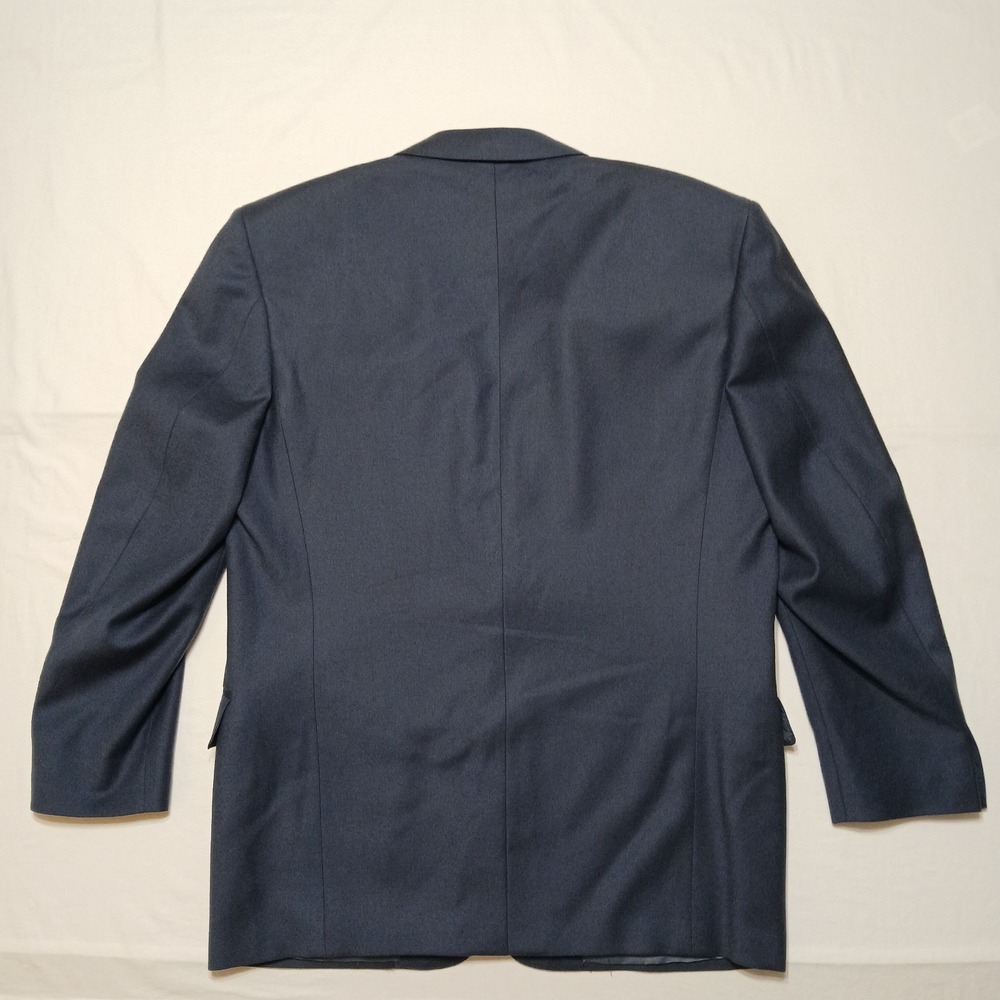 Canali Mens Blue Virgin Wool Blazer Size 40R Non-vented/ Single Breast/ 3 Button - Picture 7 of 13